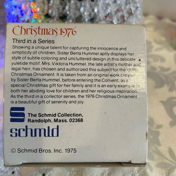 Vintage 1976 Schmid Christmas ornament in box. Good condition. - Picture 5 of 7